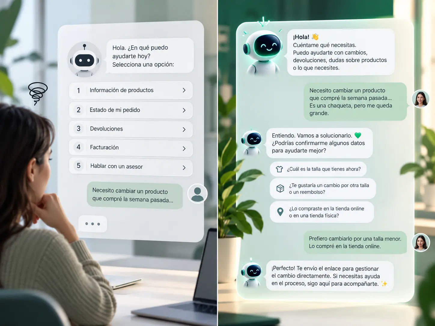 Diferencia entre un agente de IA y un chatbot tradicional