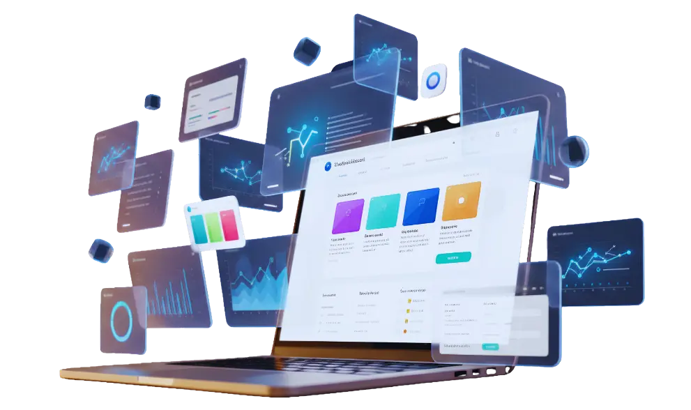 Ilustración de diseño web y landing pages para negocios