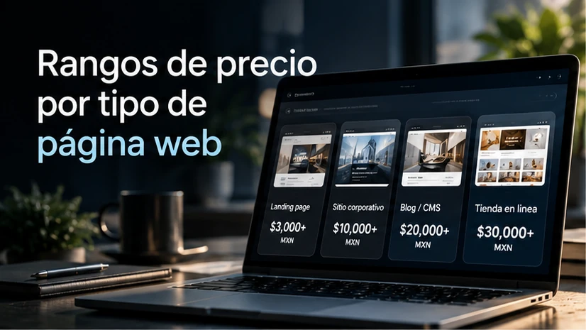 Rangos de precio por tipo de página web